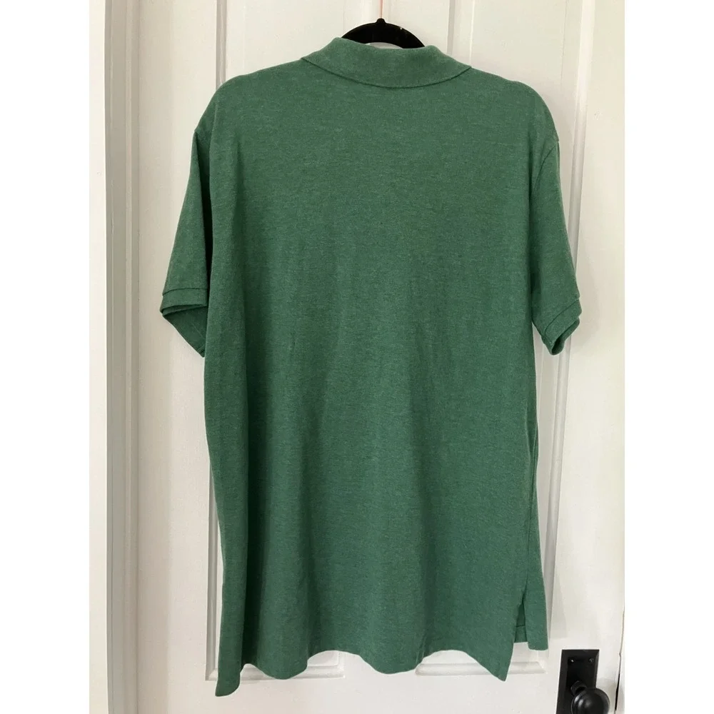 Polo Ralph Lauren Polo Shirt Mens XL Green Custom Fit‎ Purple Pony Logo Knit